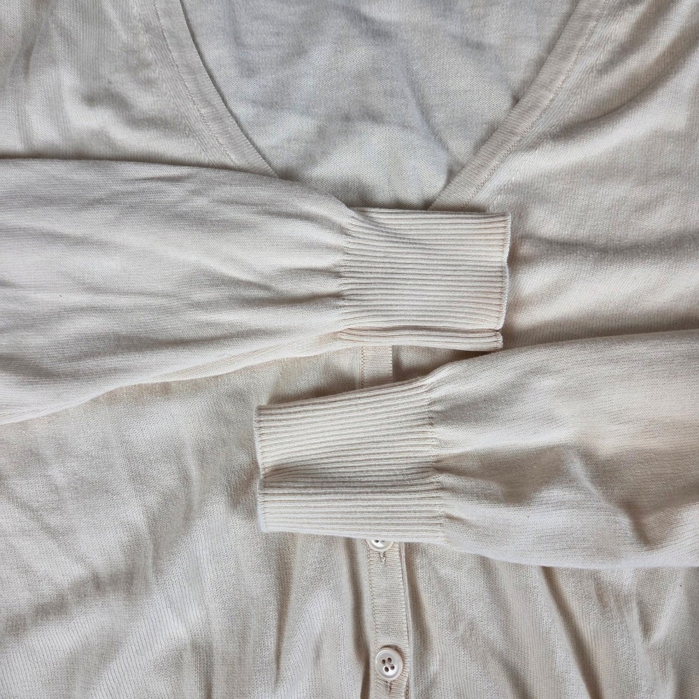 Kettlewell Women Large Buttercream Cosmo Organic Cotton Knit Italy Cardigan - Picture 4 of 11